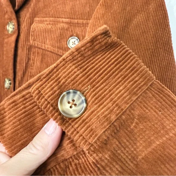 Time & Tru Rust orange corduroy Shacket size XL 16-18 - Picture 5 of 10